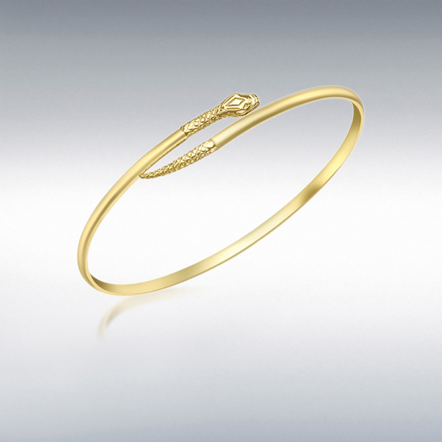 18ct Yellow Gold Snake Torque Bangle