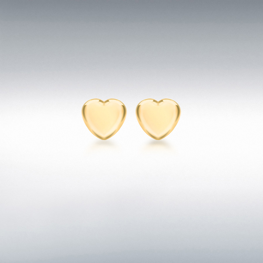 Sterling Silver Yellow Gold Plated 5mm x 5mm Heart Stud Earrings