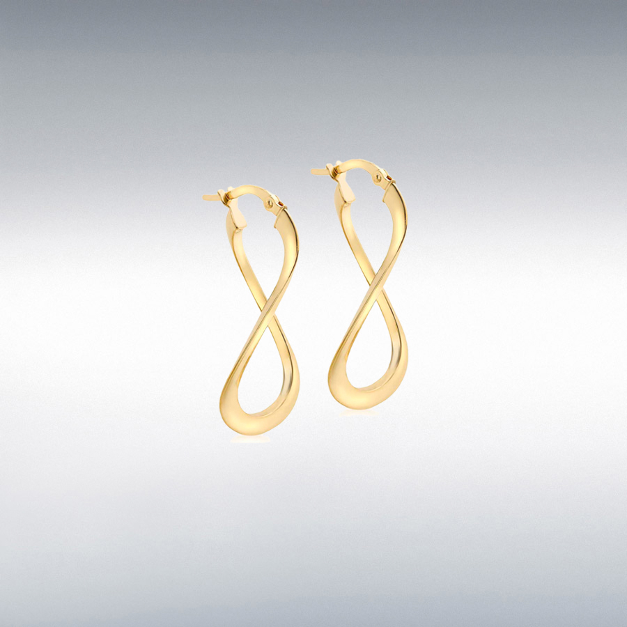 18ct Yellow Gold 'Figure 8' Creole Earrings