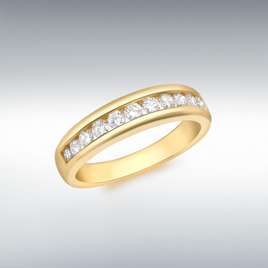 18ct Yellow Gold 0.50ct Diamond Channel Set Half-Eternity Ring