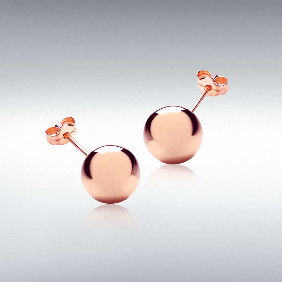 9ct Rose Gold 10mm Ball Stud Earrings