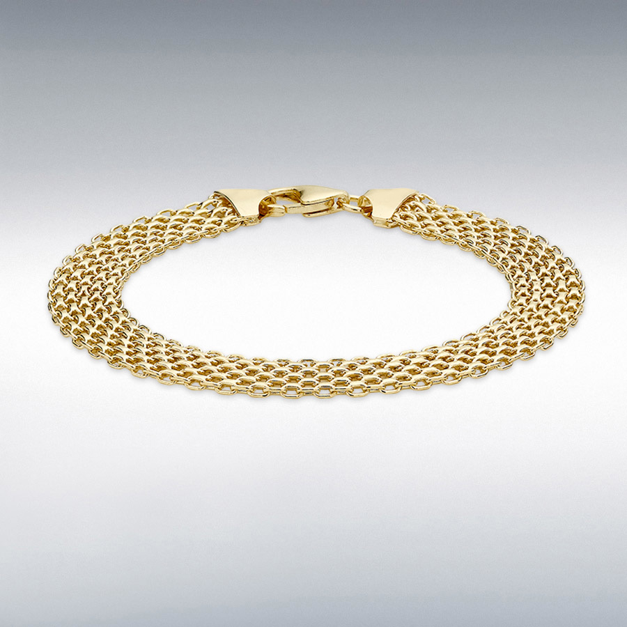 18ct Yellow Gold 9mm Bismark Bracelet 19cm/7.5"