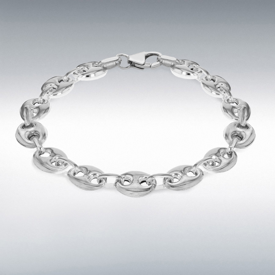 Sterling Silver Rambo and Oval-Link Chain Bracelet 21.5cm/8.5