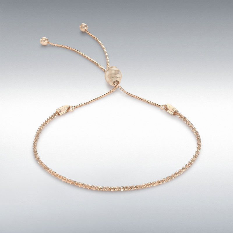 9ct Rose Gold Tocalle Chain Adjustable Bracelet Maximum 23cm/9"