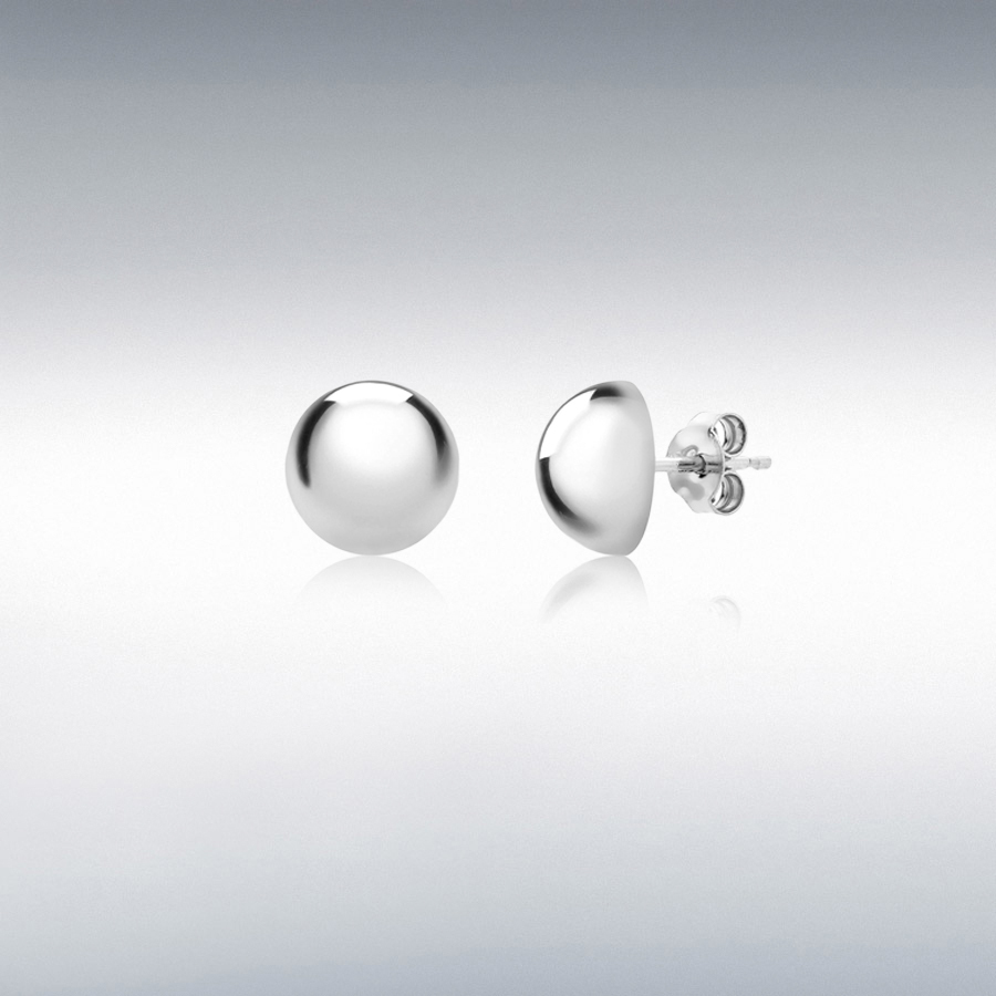 Sterling Silver 8mm Half-Ball Stud Earrings