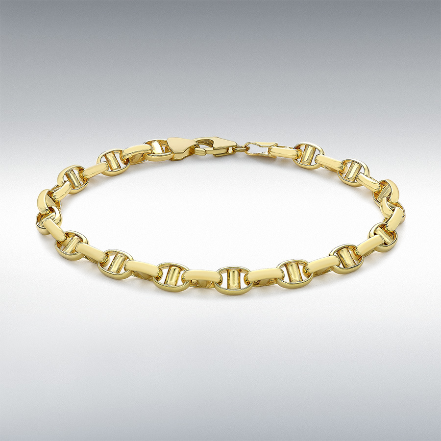 9ct Yellow Gold 5.5mm Hollow Rambo Chain Bracelet 19cm/7.5