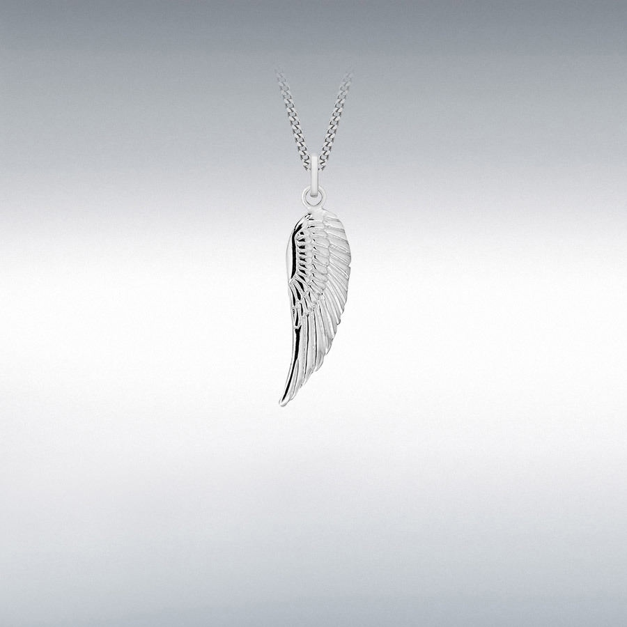 Sterling Silver 10mm x 35mm Angel-Wing Pendant