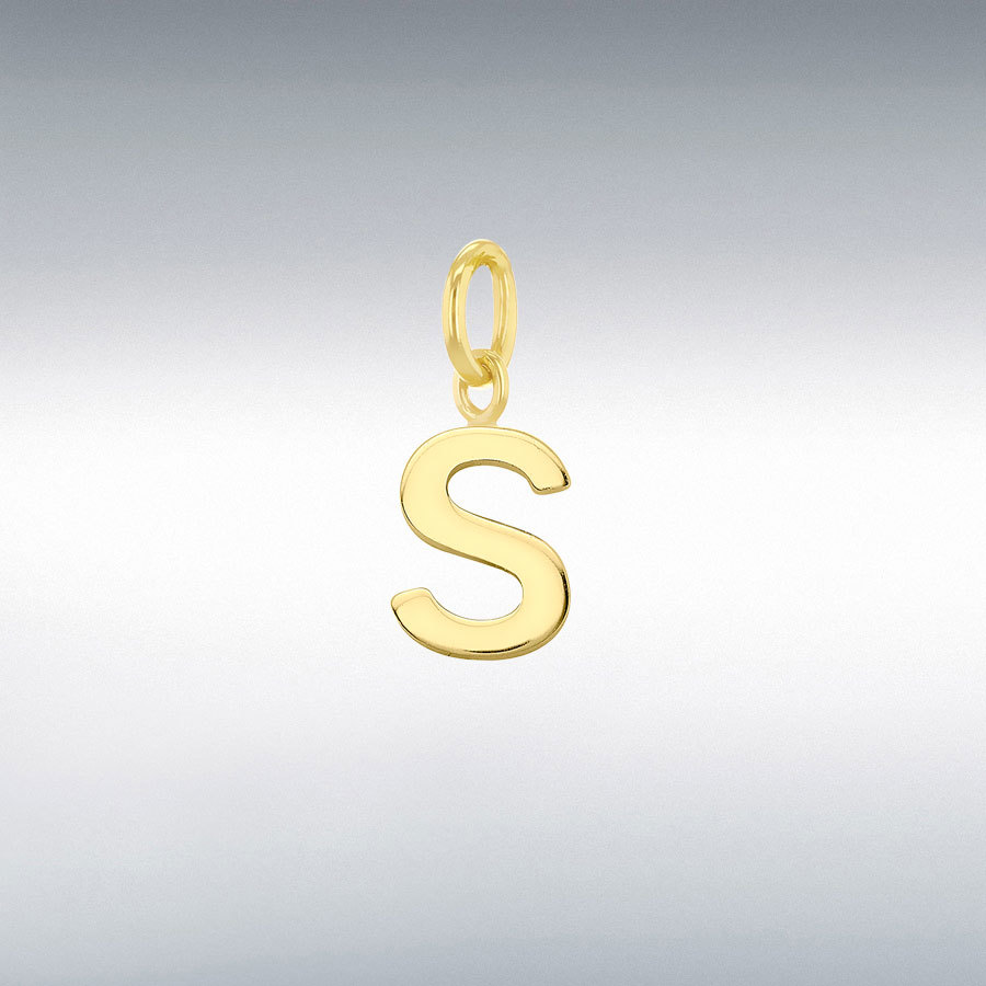 9CT TINY S INITIAL       CHARM