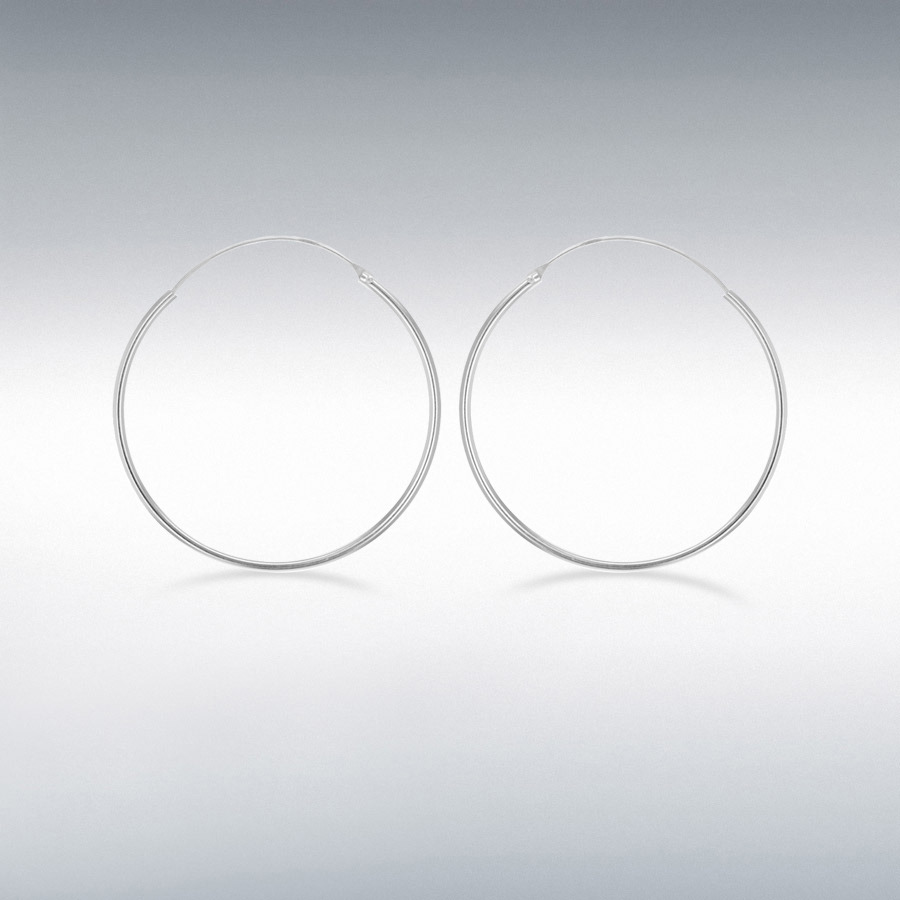 Sterling Silver 40mm Endless Hoop Earrings