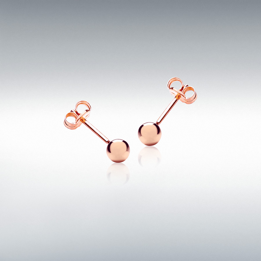 9ct Rose Gold 4mm Polished Ball Stud Earrings