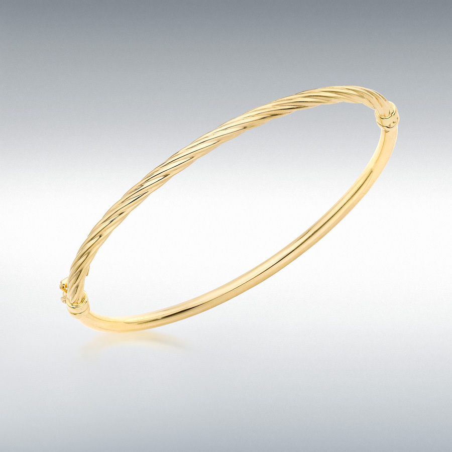 9ct Yellow Gold 3mm Half-Twist Bangle