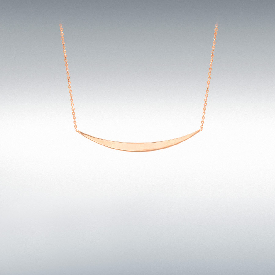 9ct Rose Gold 41mm x 3mm Curved-Bar Adjustable Necklace 41cm/16"-43cm/17