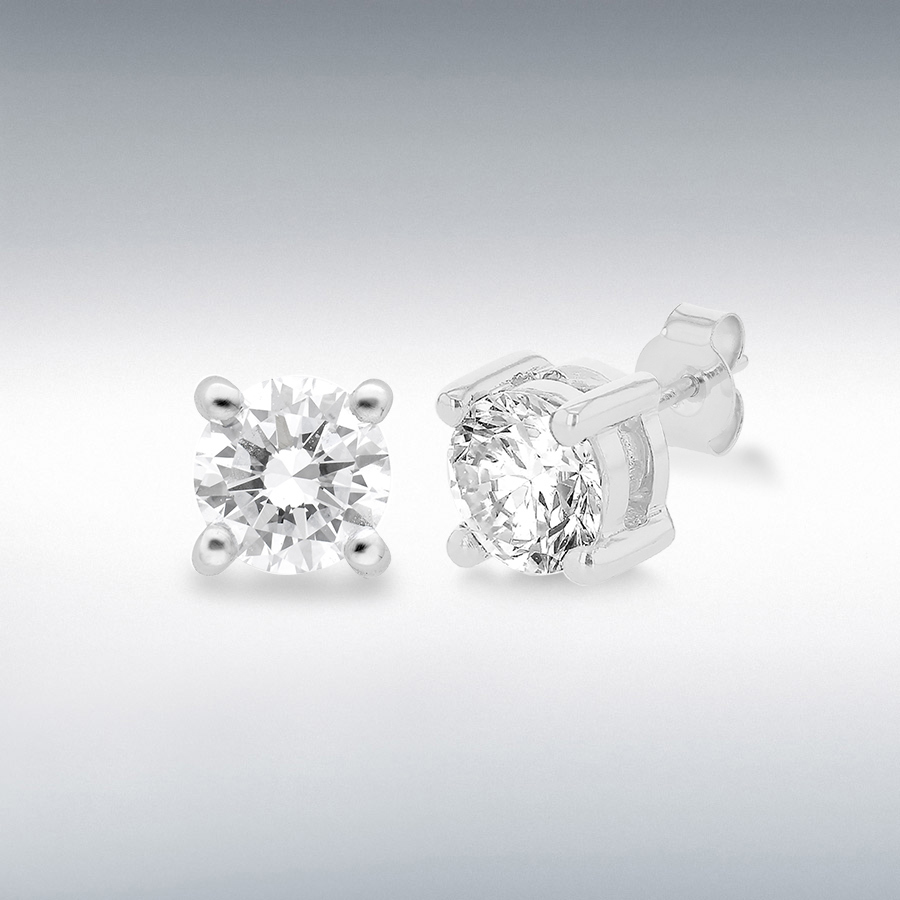 18ct White Gold 1.00ct Lab Created Diamond 5mm Stud Earrings