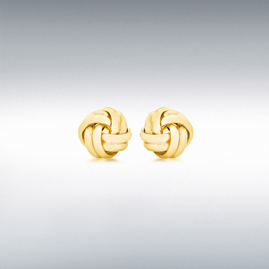 9ct Yellow Gold 8.5mm Double-Knot Stud Earrings