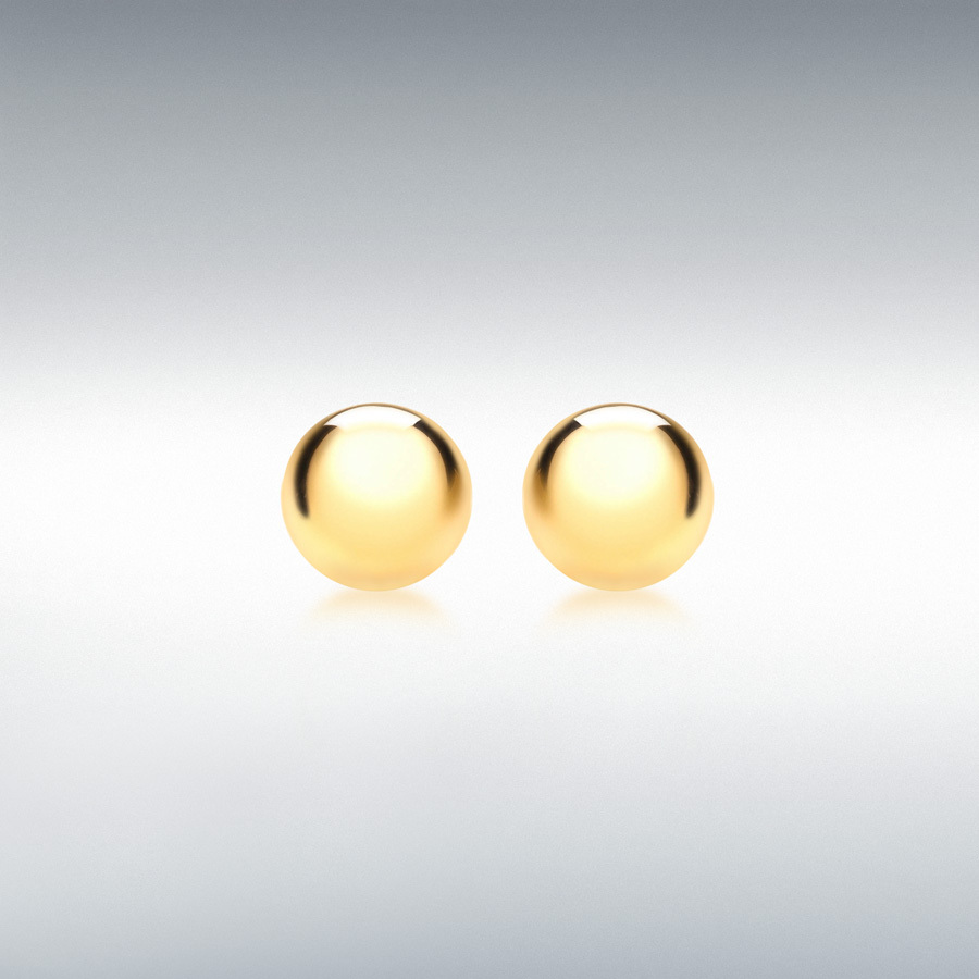 9ct Yellow Gold 10mm Half-Ball Polished Stud Earrings