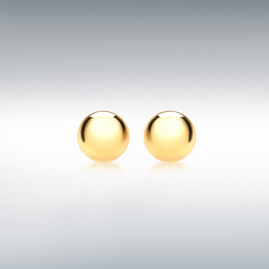 9ct Yellow Gold 10mm Half-Ball Polished Stud Earrings
