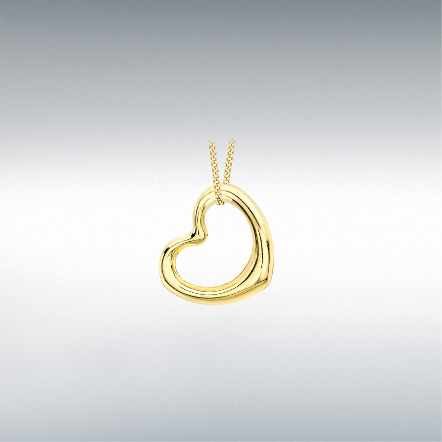 9ct Yellow Gold 12mm x 14mm Heart Slider Pendant