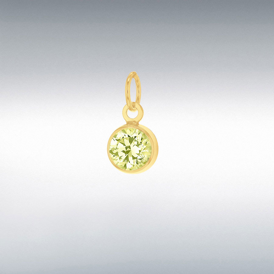 9CT AUG 3.5MM PERIDOT CZ CHARM