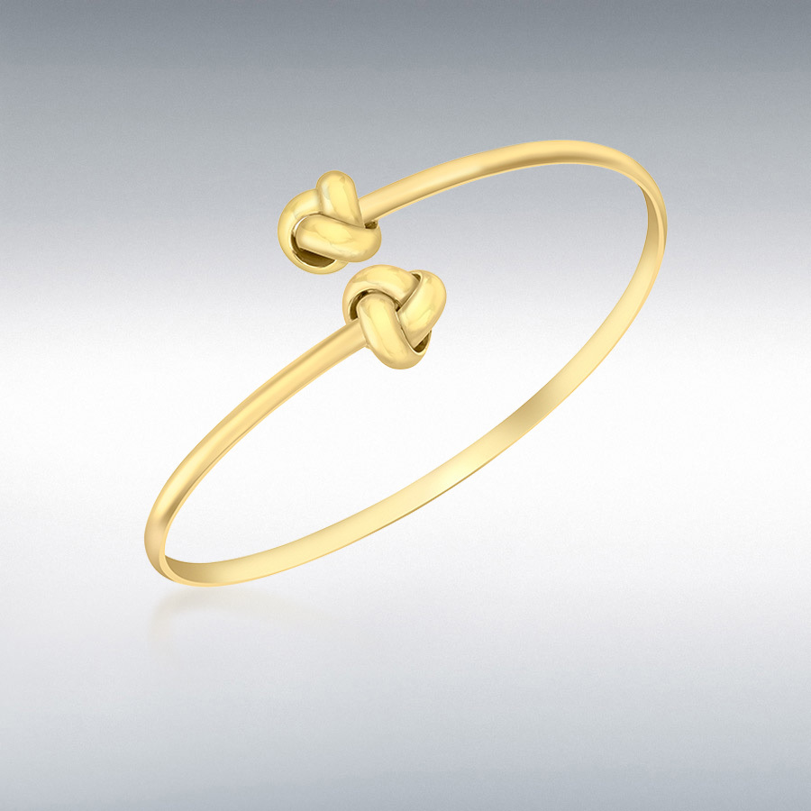 18ct Yellow Gold Crossover Knot Torque Bangle