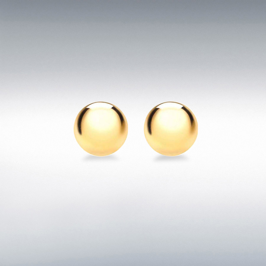 9ct Yellow Gold 3mm Polished Ball Stud Child's Earrings