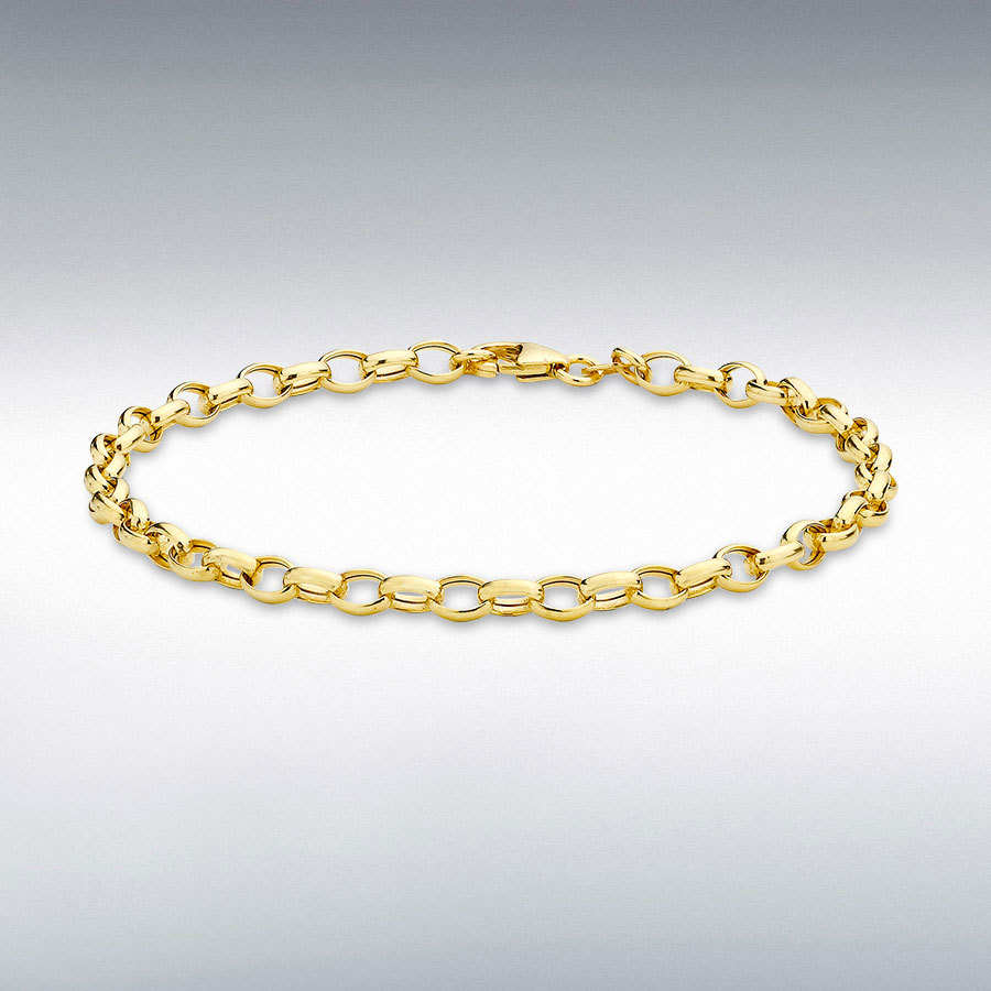 18ct Yellow Gold 130 Hollow Oval Belcher Bracelet 18cm/7"
