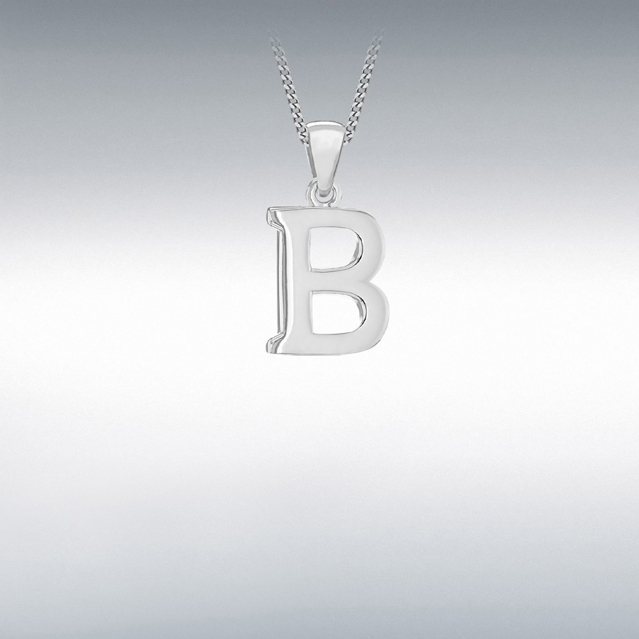 Sterling Silver 10.4mm x 19.6mm 'B' Initial Pendant