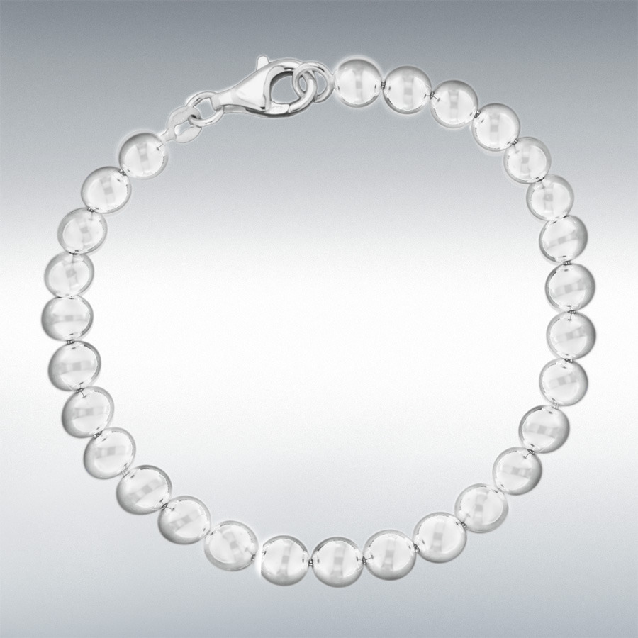 Sterling Silver 6mm Ball Bracelet 19cm/7.5"