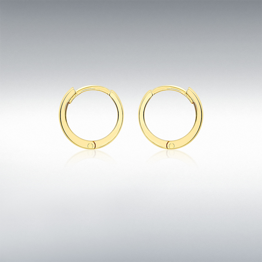 9ct Yellow Gold 2mm Tube 11mm Huggy Hoop Creole Earrings