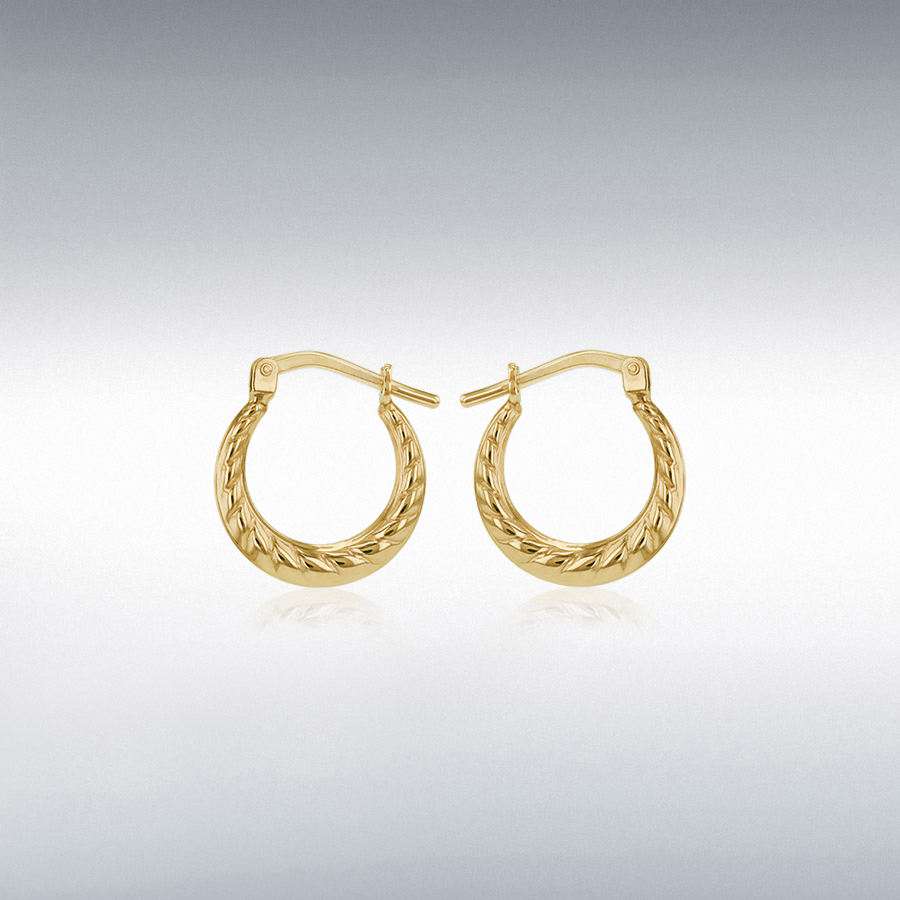 Sterling Silver 9ct Bonded Twisted Creole Earring