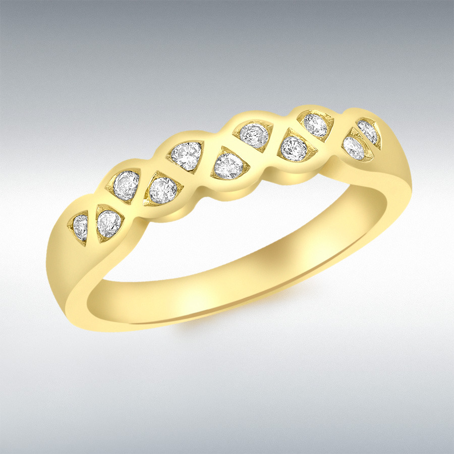 9ct Yellow Gold 0.15ct Diamond Ring 
