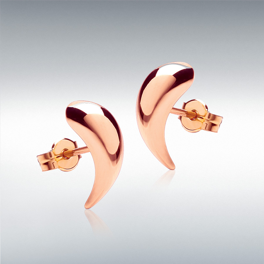 9ct Rose Gold  5mm x 12mm Stud Earrings