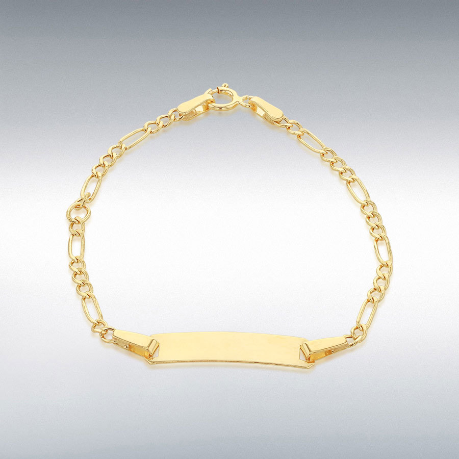 9ct Yellow Gold Hollow Figaro 17mm x 4.5mm ID Child's Adjustable Bracelet 26.5cm/10.5"- 33cm/13"