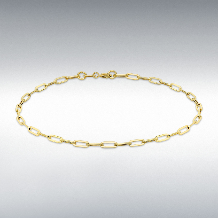 9ct Yellow Gold 2.3mm Paper Chain Bracelet 18.5cm/7.25"