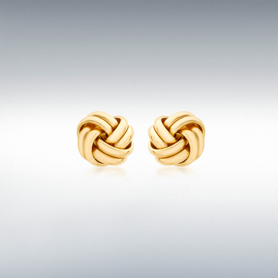 9ct Yellow Gold 10mm Knot Stud Earrings