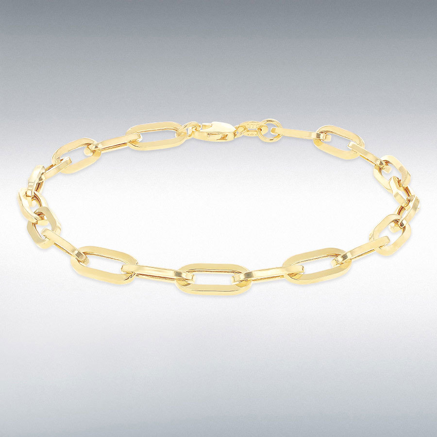 9ct Yellow Gold 4.9mm Paper Chain Bracelet 19cm/7.5