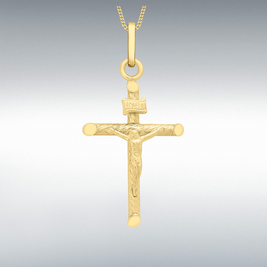 9ct Yellow Gold 17mm x 33mm Crucifix Pendant