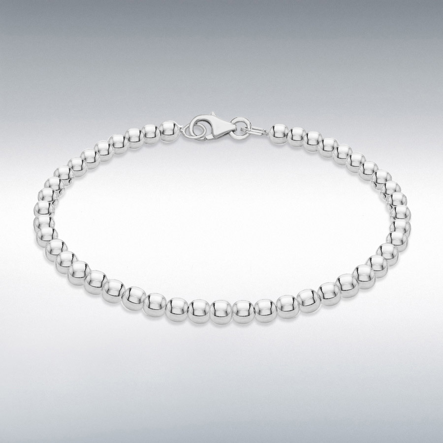 Sterling Silver 4mm Ball Bracelet 19cm/7.5"