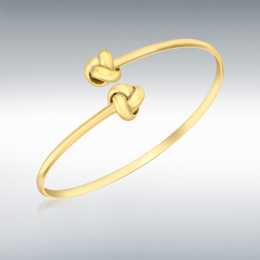 9ct Yellow Gold Crossover Knot Torque Bangle