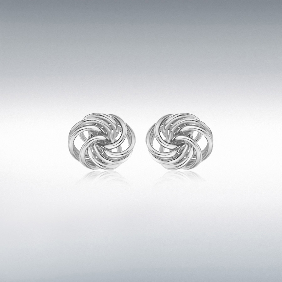 Sterling Silver 9mm x 11mm Knot Stud Earrings