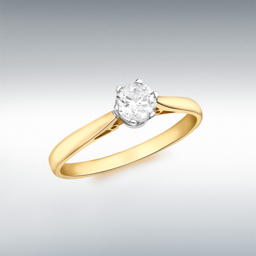 18ct Yellow Gold 0.50ct Diamond Solitaire Ring