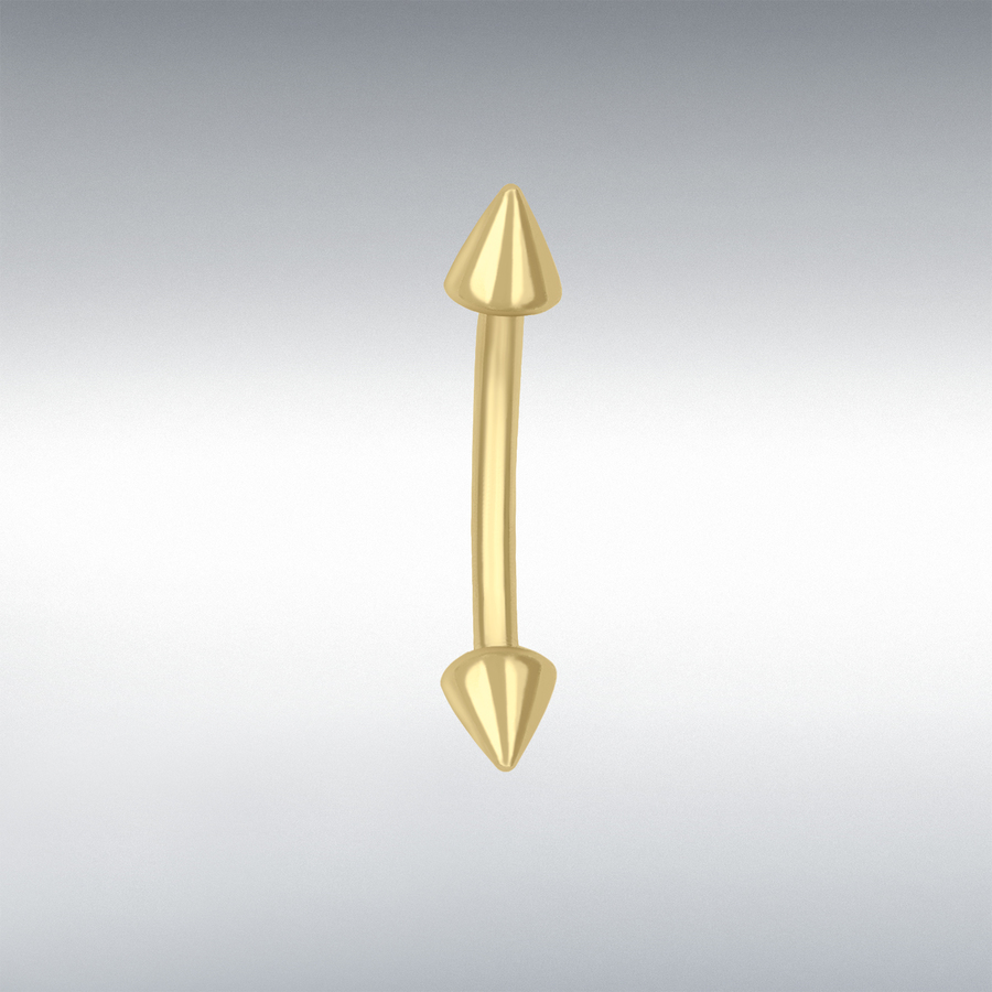 18ct Yellow Gold 3mm x 14.5mm Arrow Belly Bar