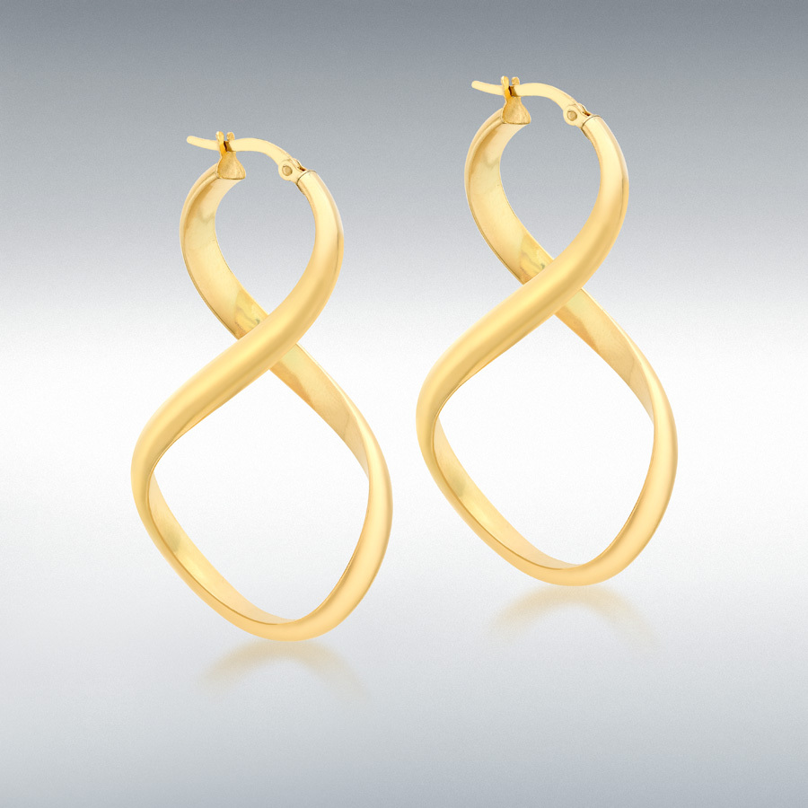 18ct Yellow Gold 'Figure 8' Creole Earrings