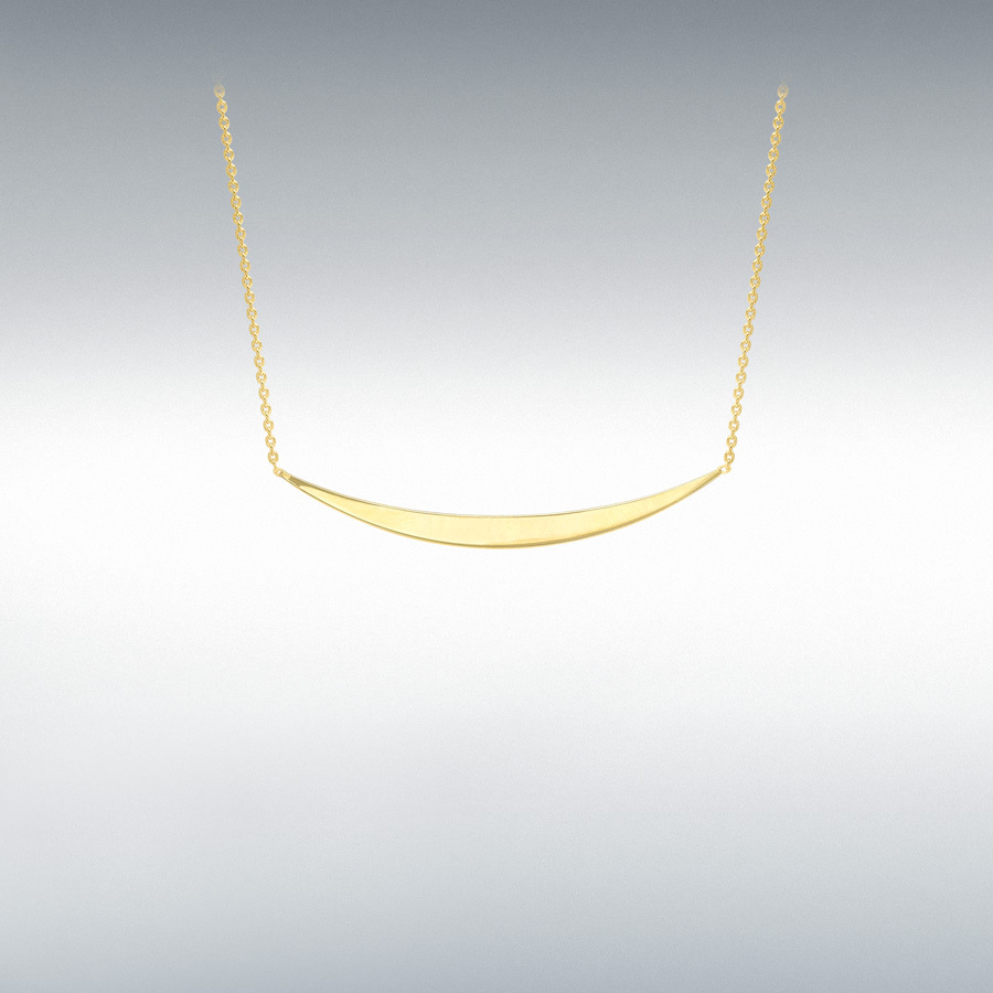 9ct Yellow Gold 41mm x 3mm Curved Bar Adjustable Necklace 41cm/16"-43cm/17