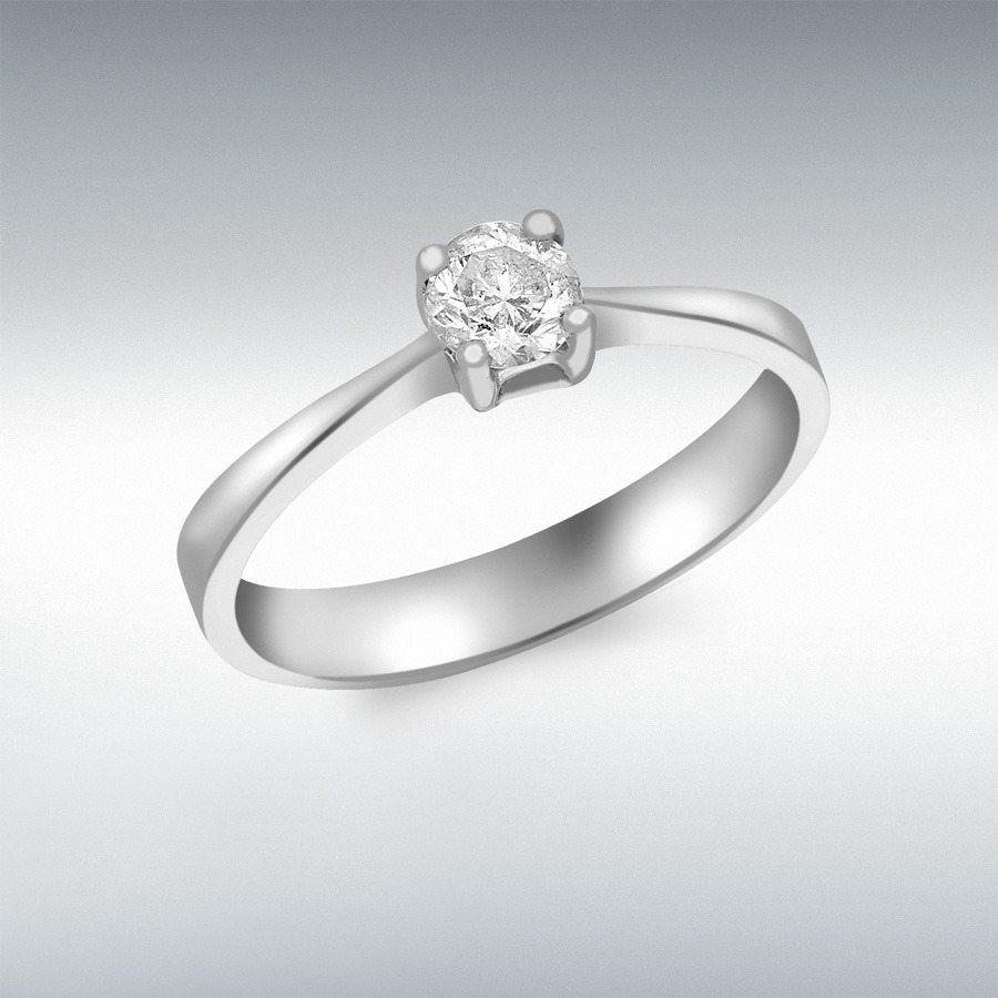 9ct White Gold 0.25ct Diamond Solitaire Ring
