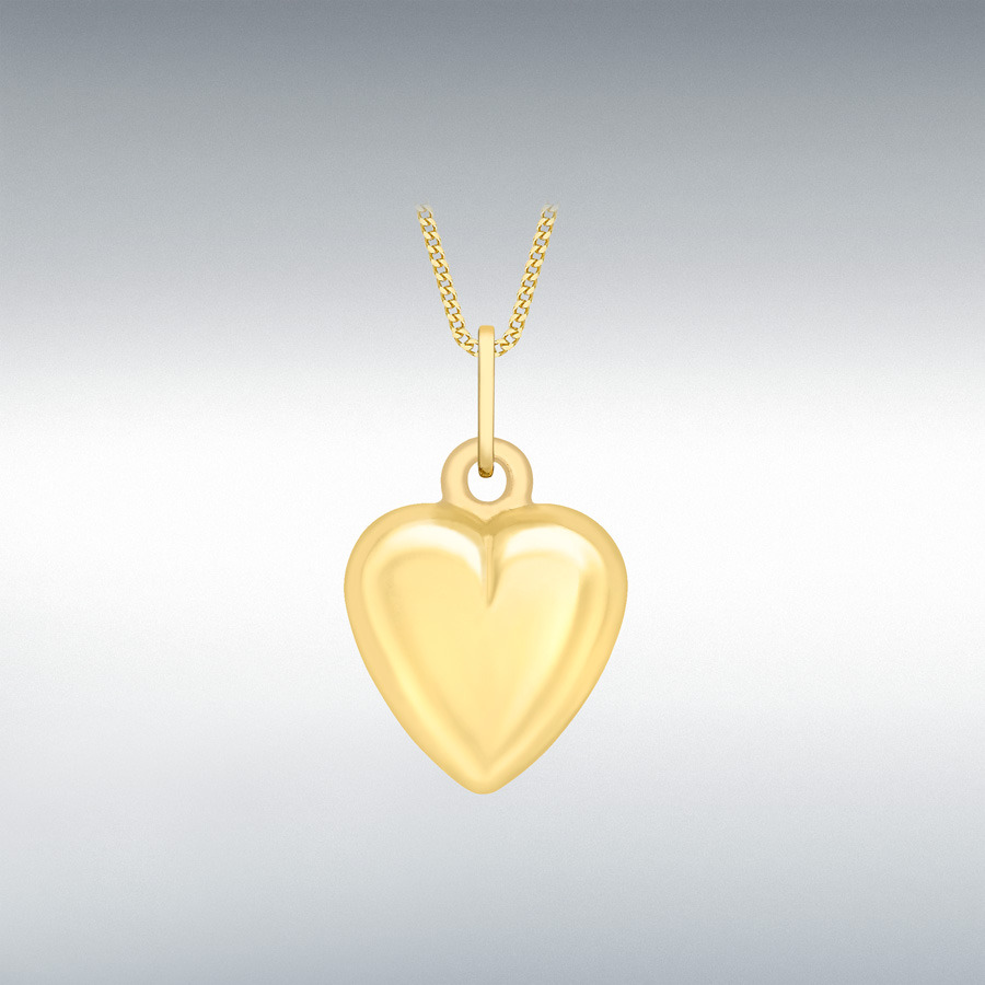 9ct Yellow Gold 9mm x 15mm Heart Pendant