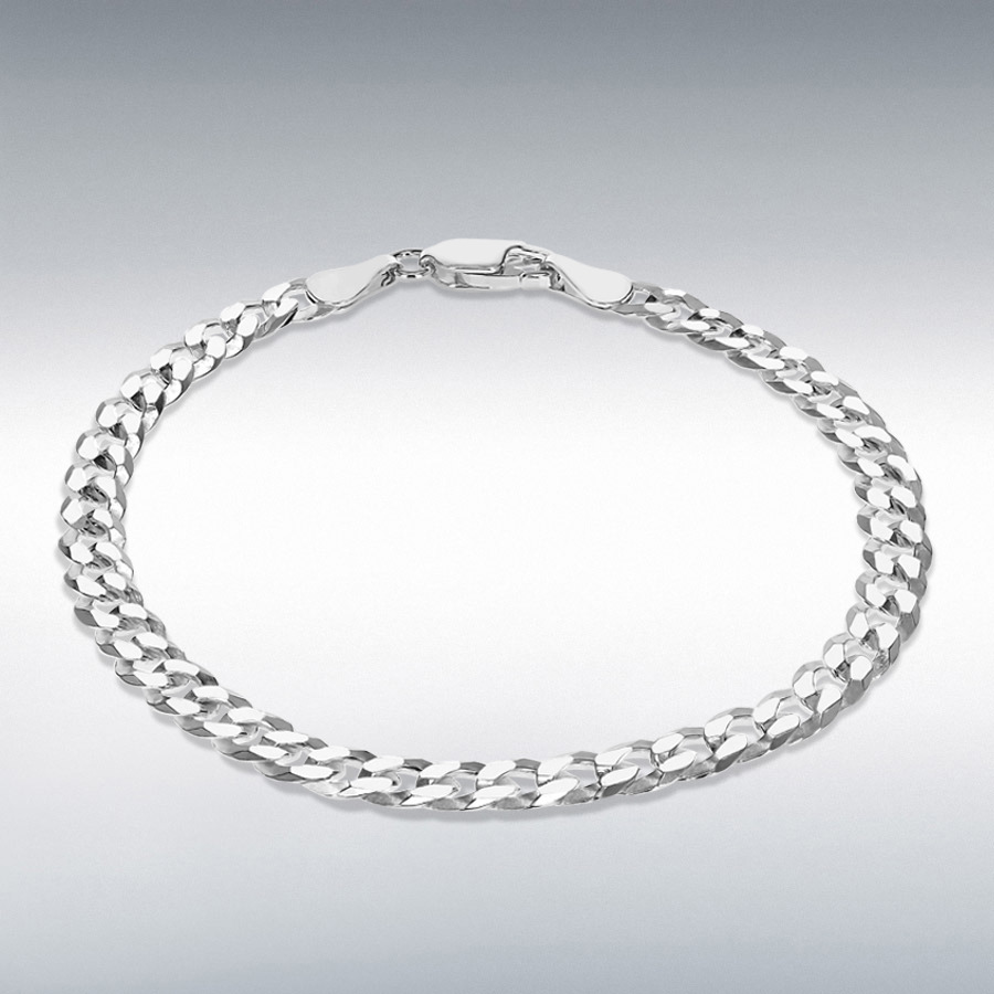 Sterling Silver 120 Flat Curb Bracelet 19cm/7.5"