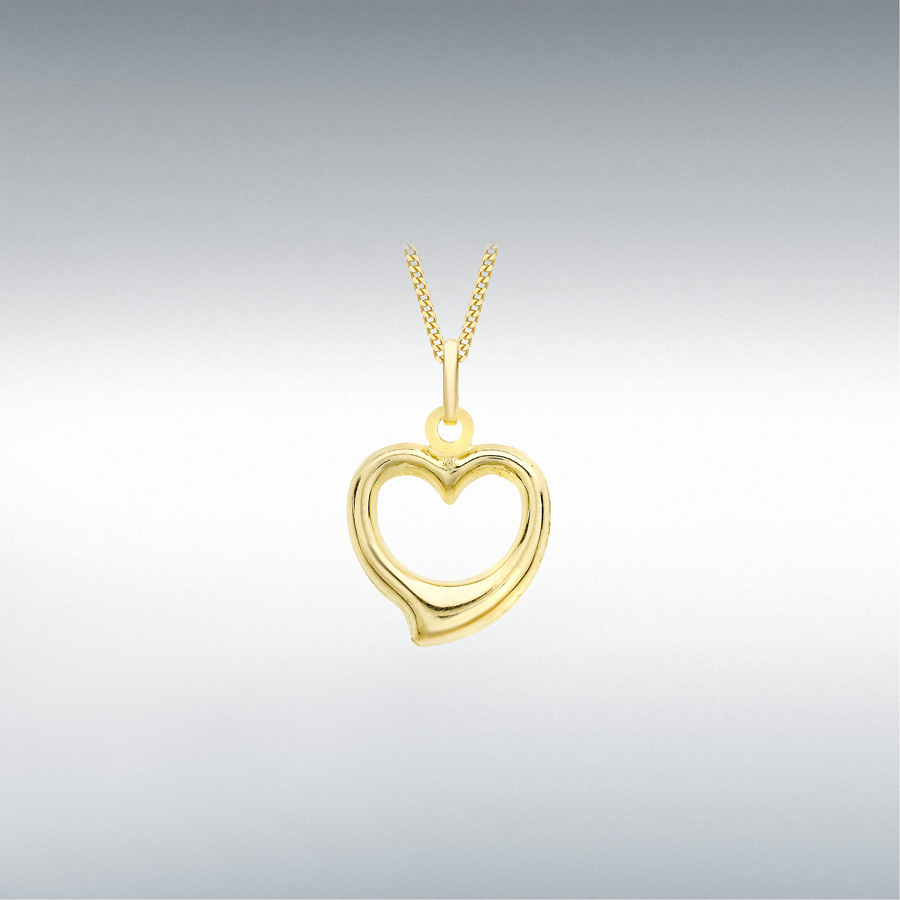 9ct Yellow Gold 12mm x 18mm Heart Pendant