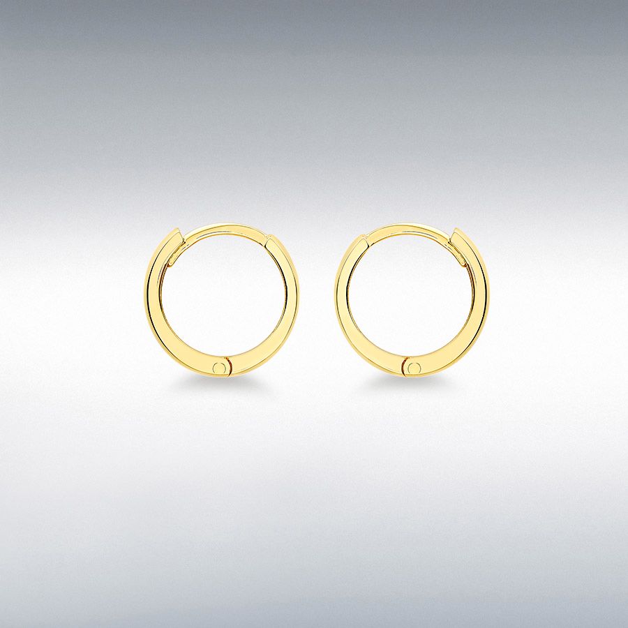 18ct Yellow Gold 11mm Huggy Hoop Creole Earrings