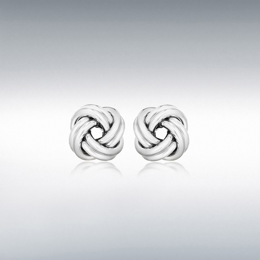 Sterling Silver 11mm Double-Knot Stud Earrings