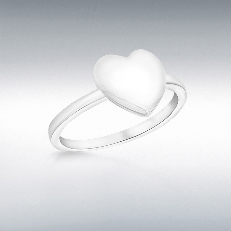 Sterling Silver 9.5mm x 9.5mm Plain Heart Ring 